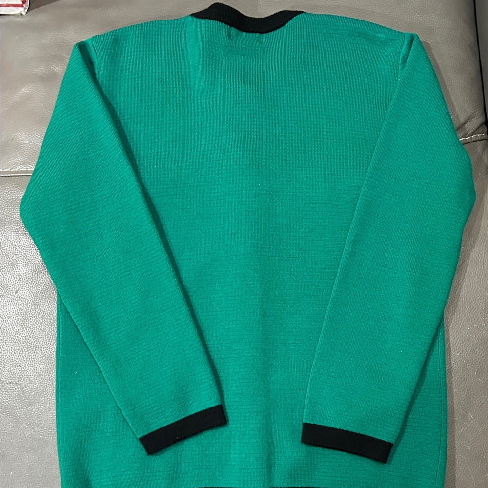 JH collectibles wool women Green and Black Cardigan Sweater, size S. - Picture 6 of 6
